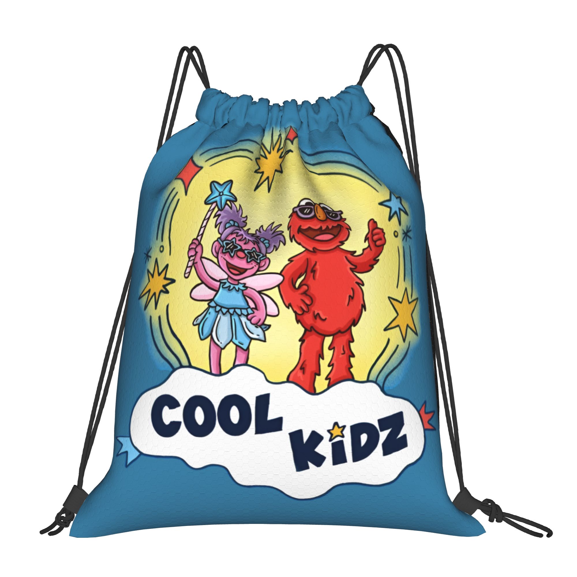 Drawstring Gym Bag - Custom Cookie Monster Drawstring Backpack Sports