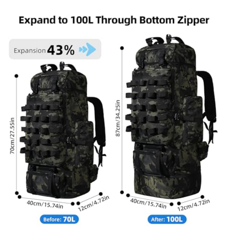70L/100L Camping Hiking Backpa - Hiking Backpack Waterproof avaliação e preço