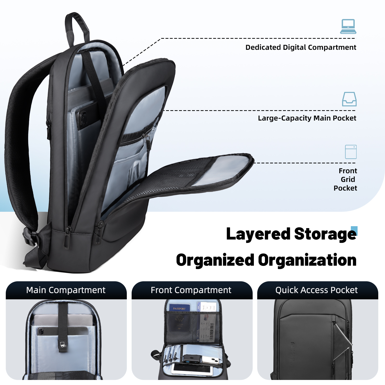HK Lightweight Men's Business  - Laptop Backpack 15.6 avaliação e preço