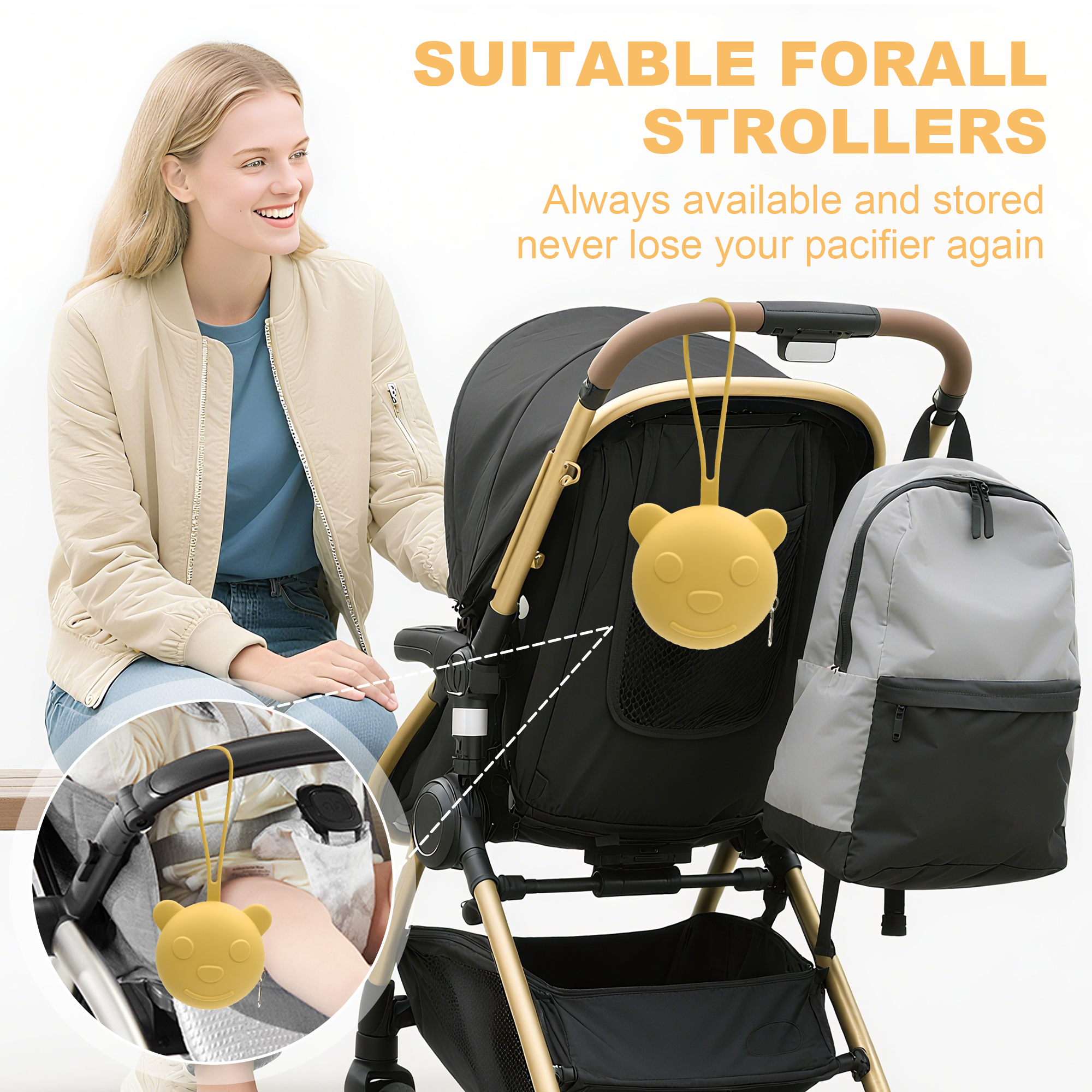 Portable silicone pacifier bag - Backpack Diaper Bag avaliação e preço