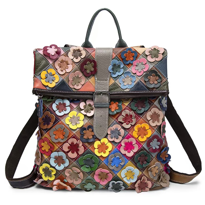 Vintage Women Genuine Leather  - Fashion Backpack Women avaliação e preço