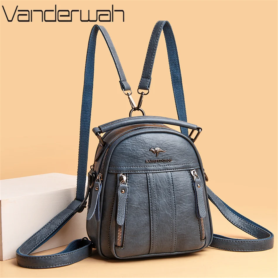 4 In 1 Leather Backpacks Multi - Leather Backpack Vintage avaliação e preço