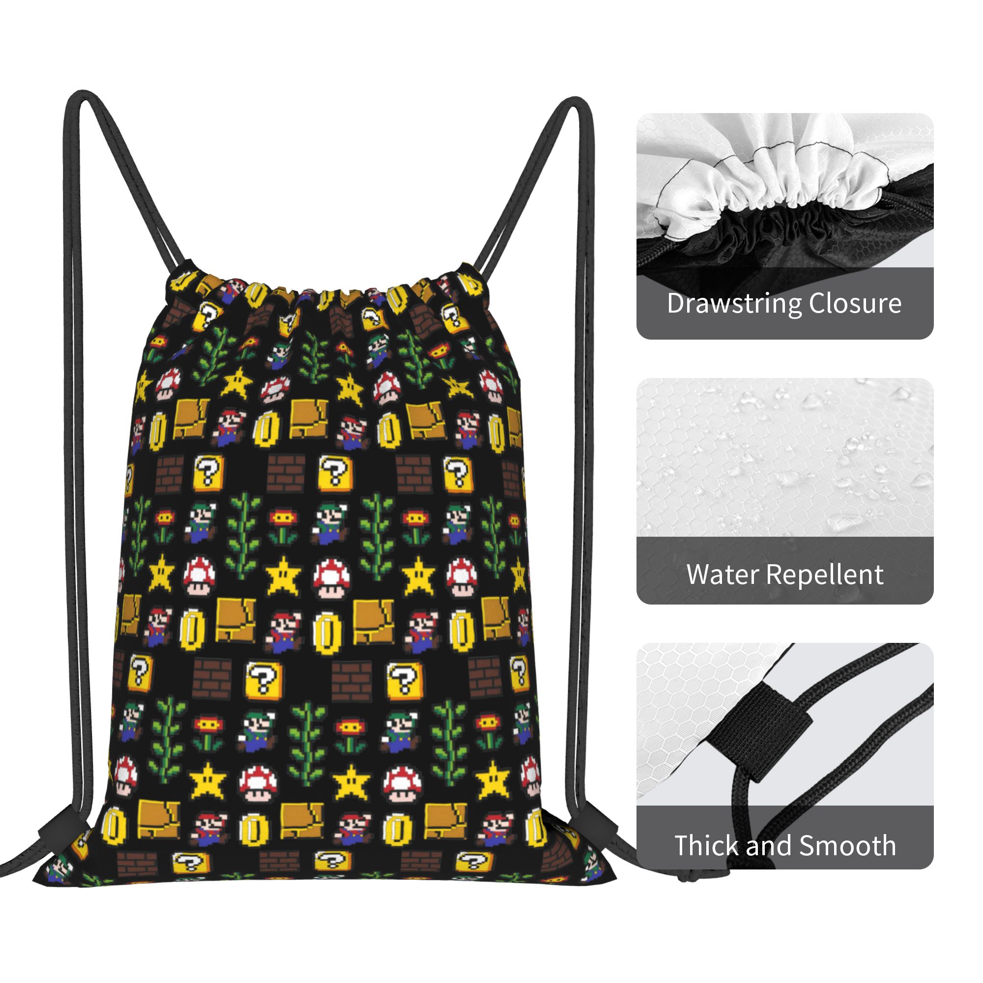 Custom M-Marioed Drawstring Ba - Drawstring Gym Bag avaliação e preço