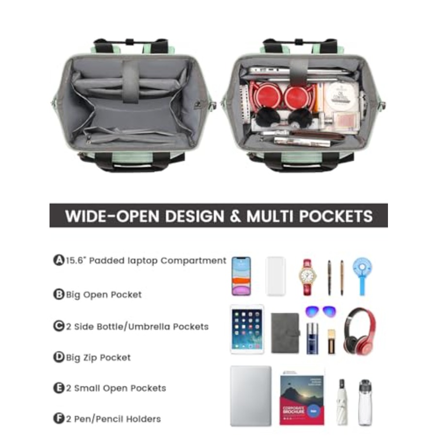 Laptop Backpack for WomenColle - Travel Backpack Anti Theft avaliação e preço