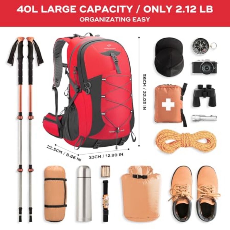 Hiking Backpack, Camping Backp - Hiking Backpack Waterproof avaliação e preço