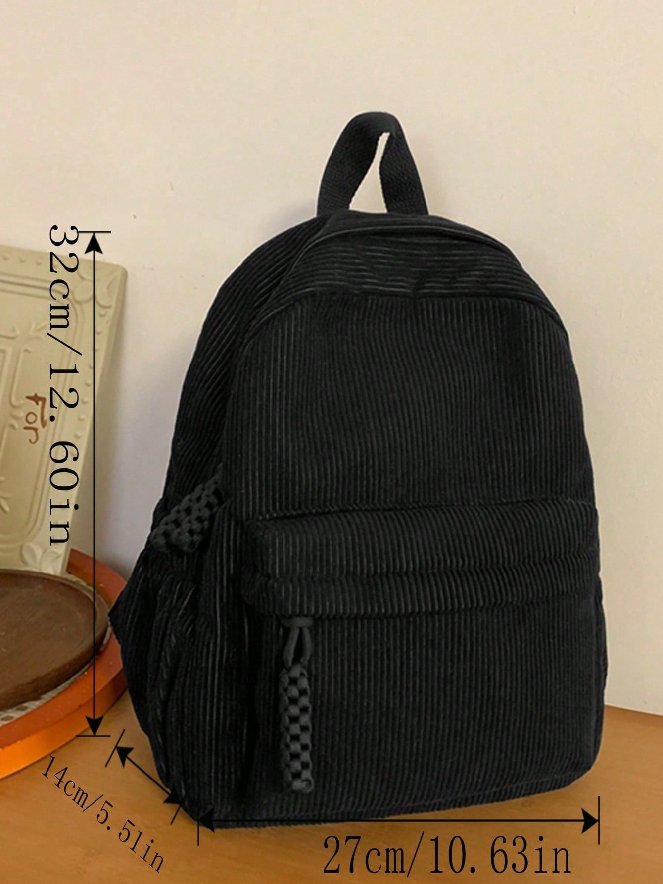 Solid Color Corduroy Fabric Fa - Fashion Backpack Women avaliação e preço