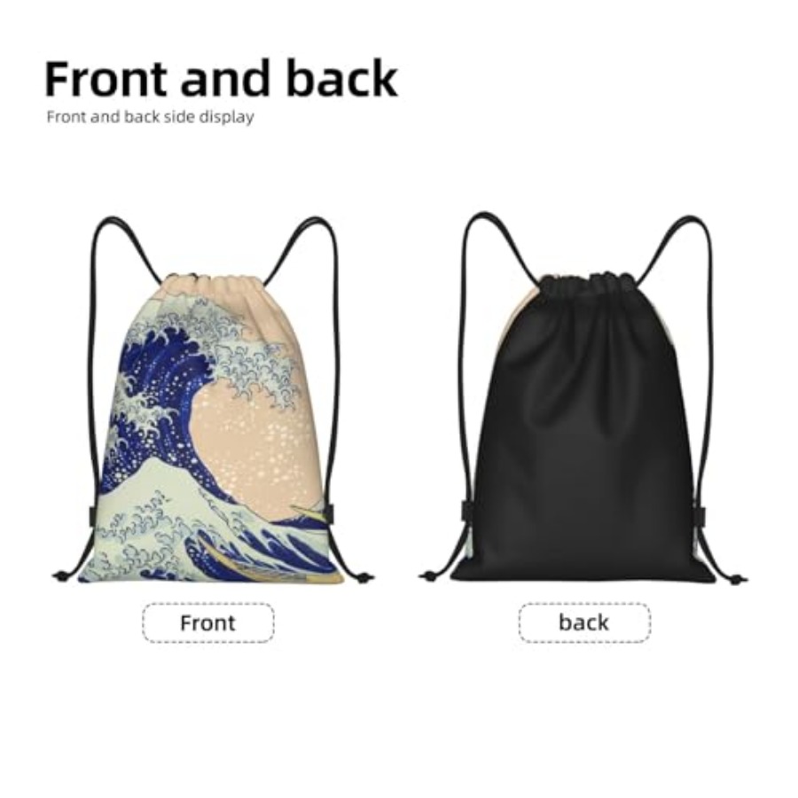 Japanese Kanagawa Ocean Great  - Drawstring Gym Bag avaliação e preço
