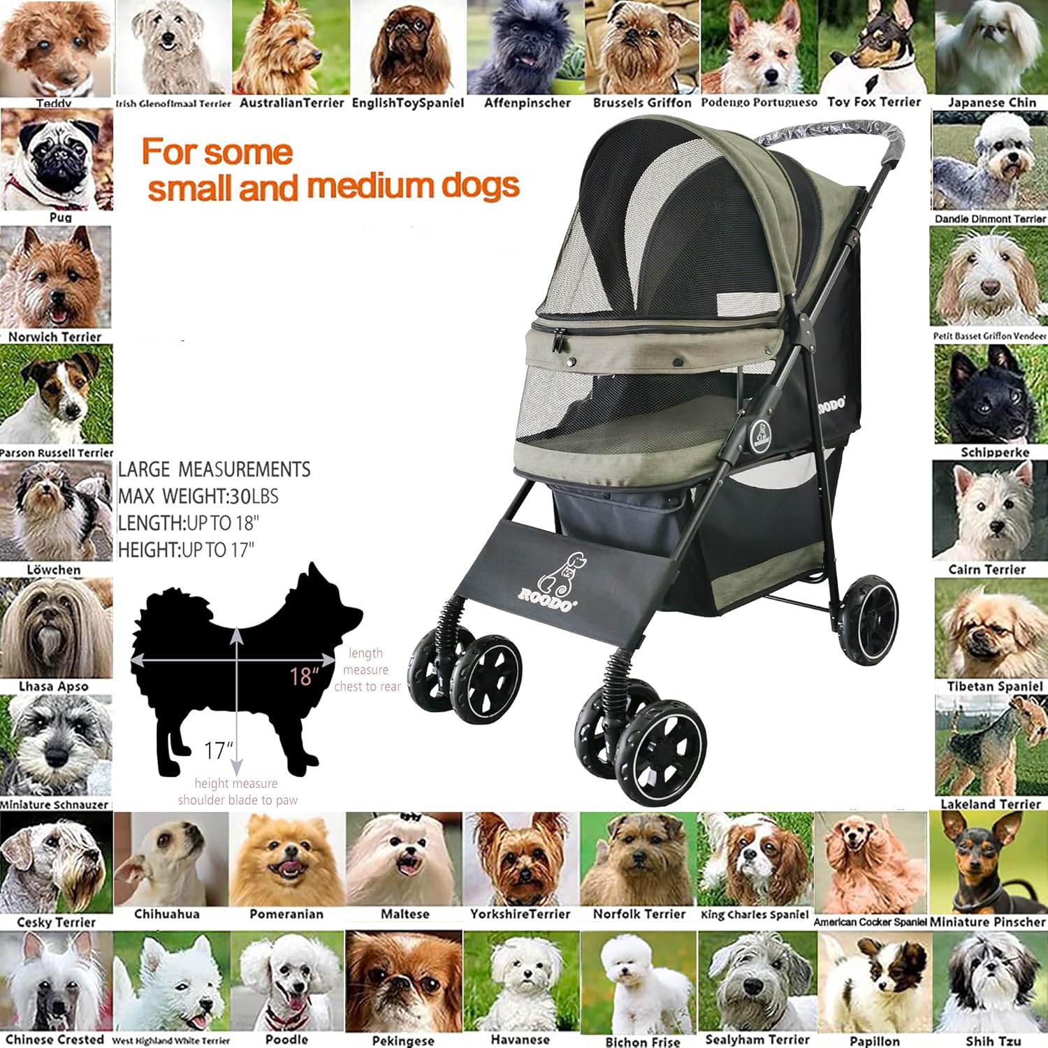 4 Wheel Dog Cat Pet Stroller,  - Foldable Backpack Small avaliação e preço