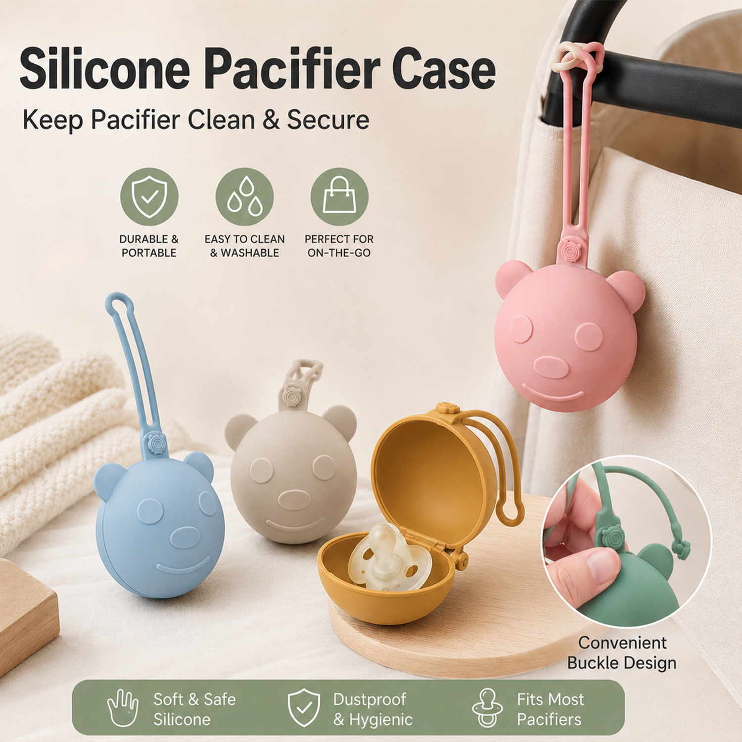 Bear-shaped portable silicone  - Backpack Diaper Bag avaliação e preço