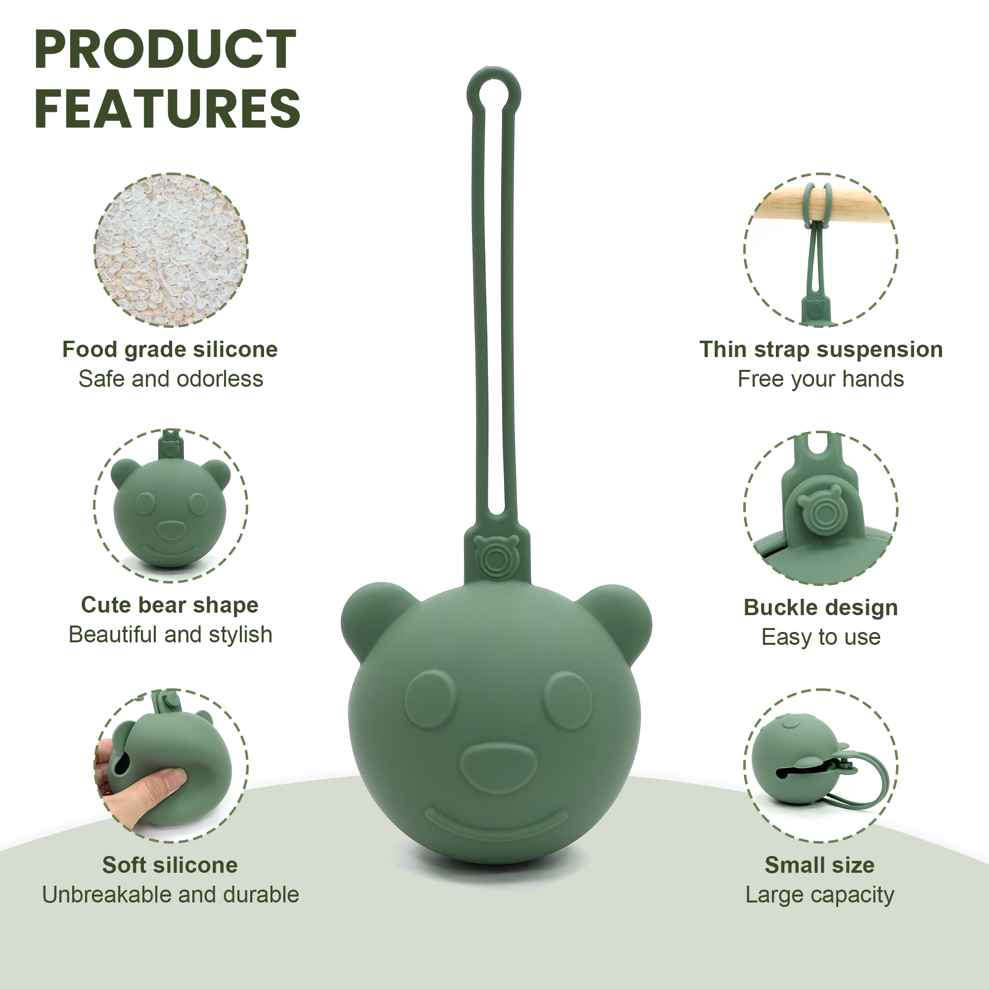 Bear-shaped portable silicone  - Backpack Diaper Bag avaliação e preço