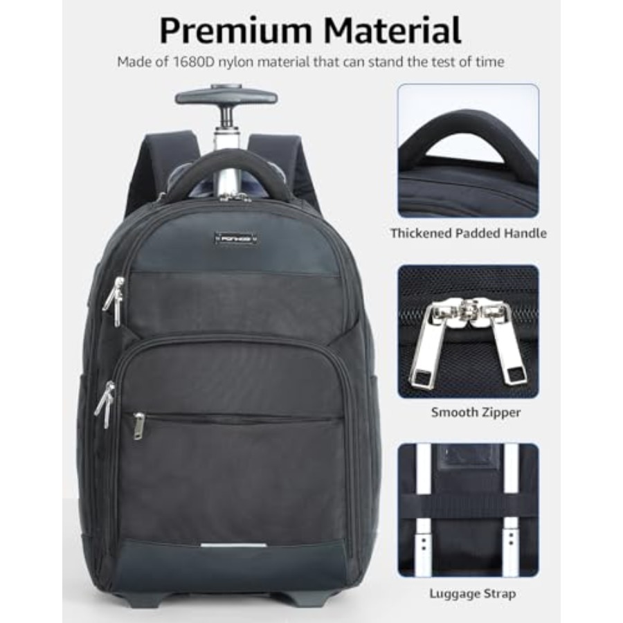 Rolling Backpack 30L Travel La - Laptop Backpack 15.6 avaliação e preço
