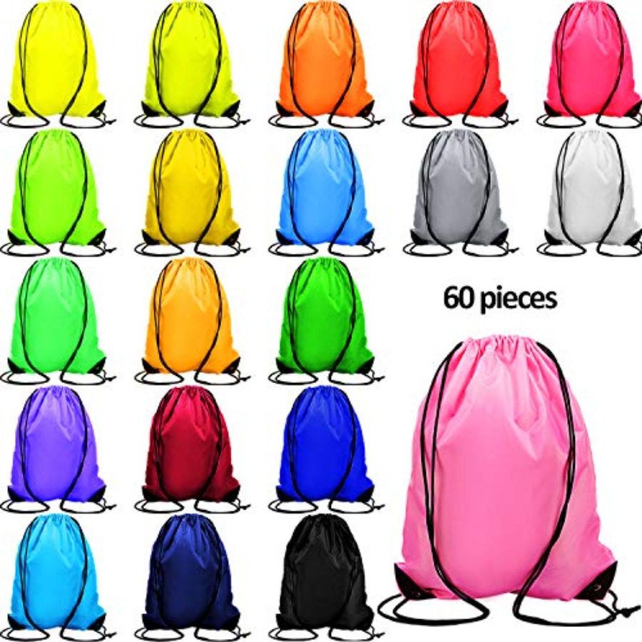 60 Pieces Drawstring Backpack  - Drawstring Gym Bag avaliação e preço