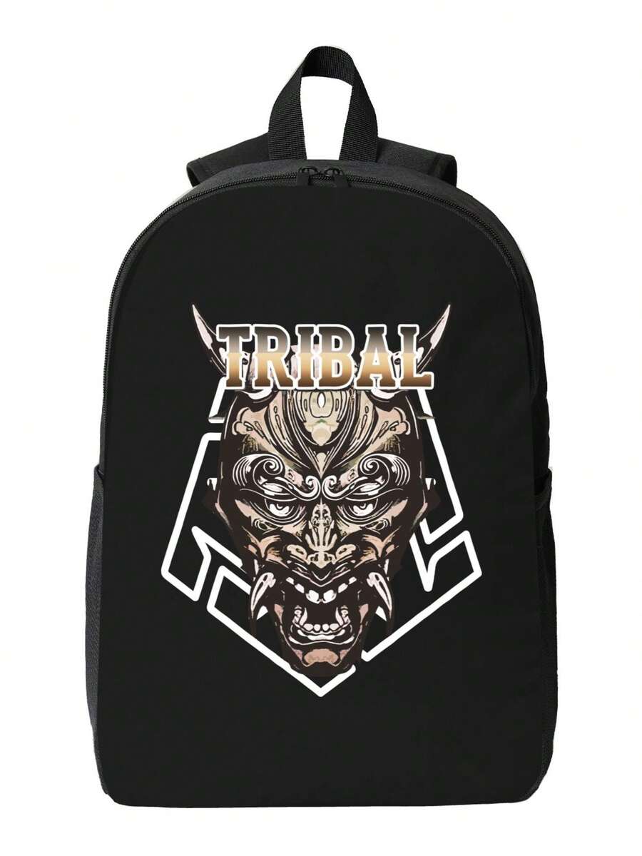 Tribal Demon Print Waterproof  - Travel Backpack Anti Theft avaliação e preço