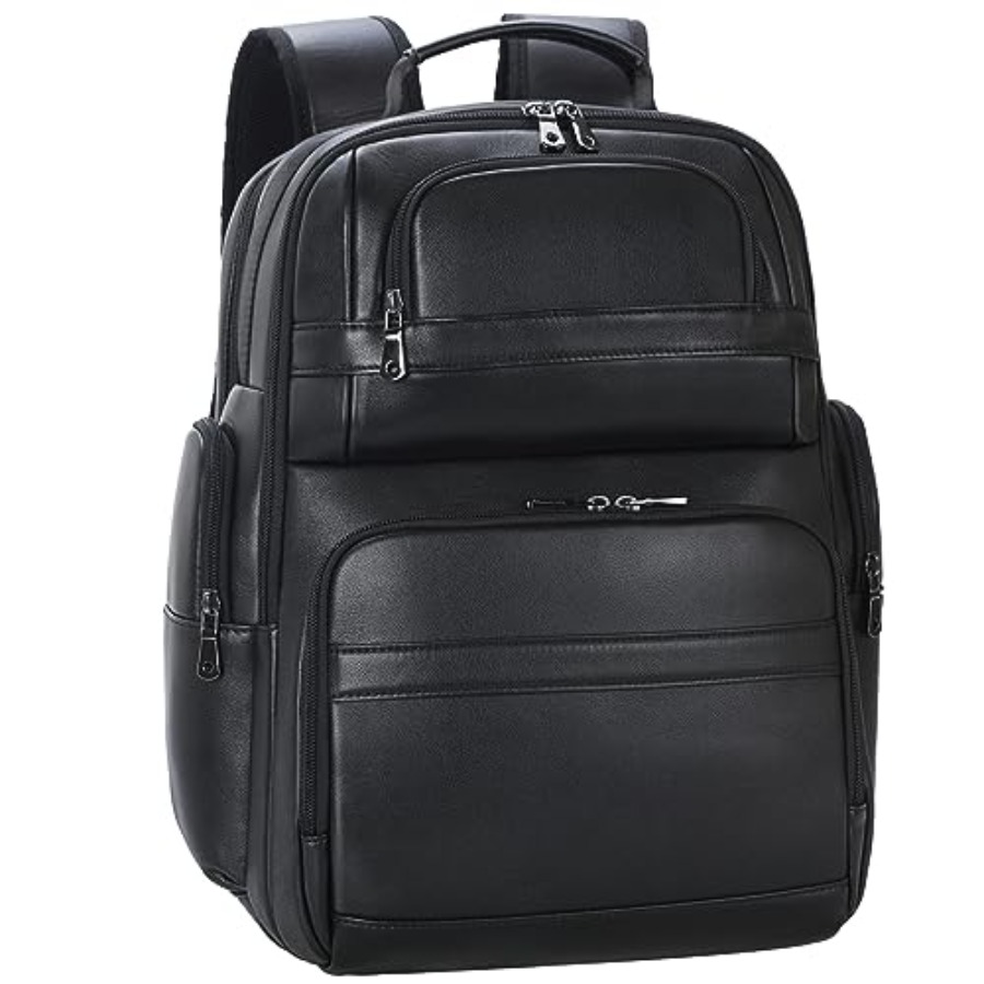 Men's Vintage Leather Backpack - Laptop Backpack 15.6 avaliação e preço