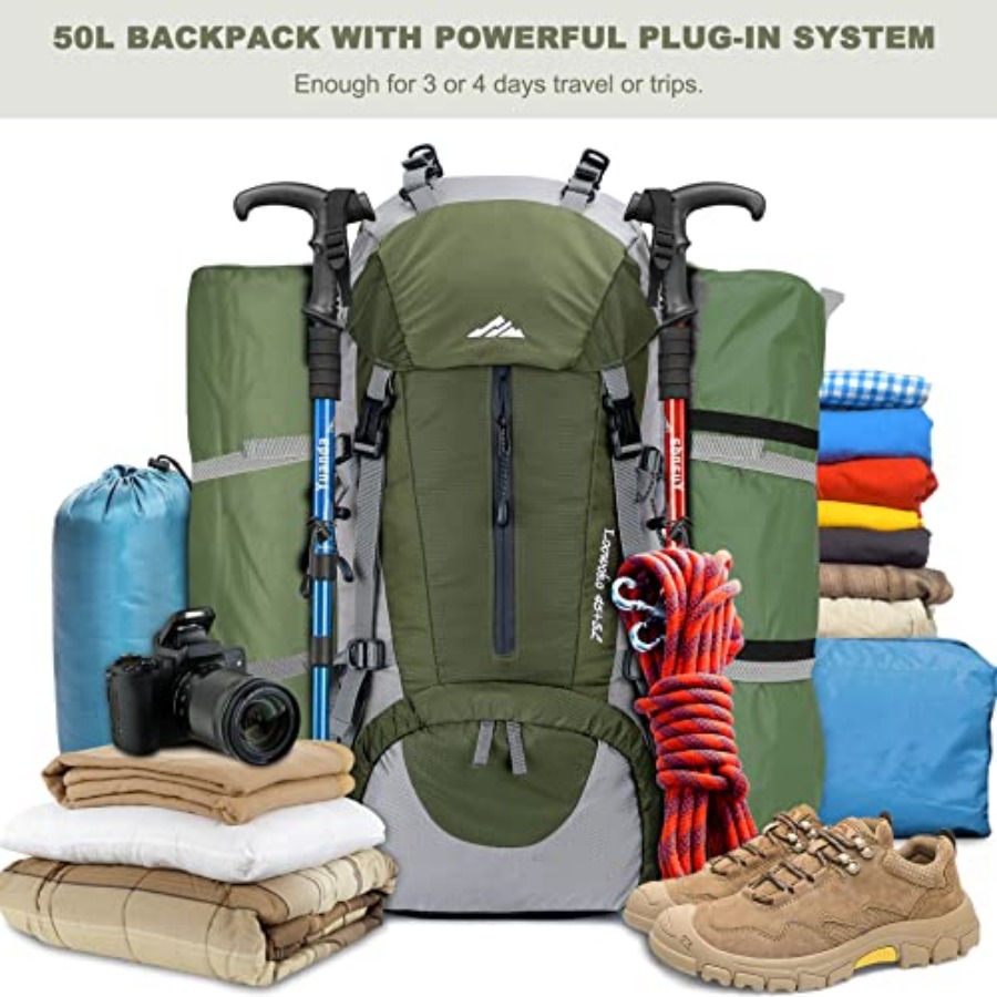Loowoko 50L Hiking Backpack, W - Hiking Backpack Waterproof avaliação e preço