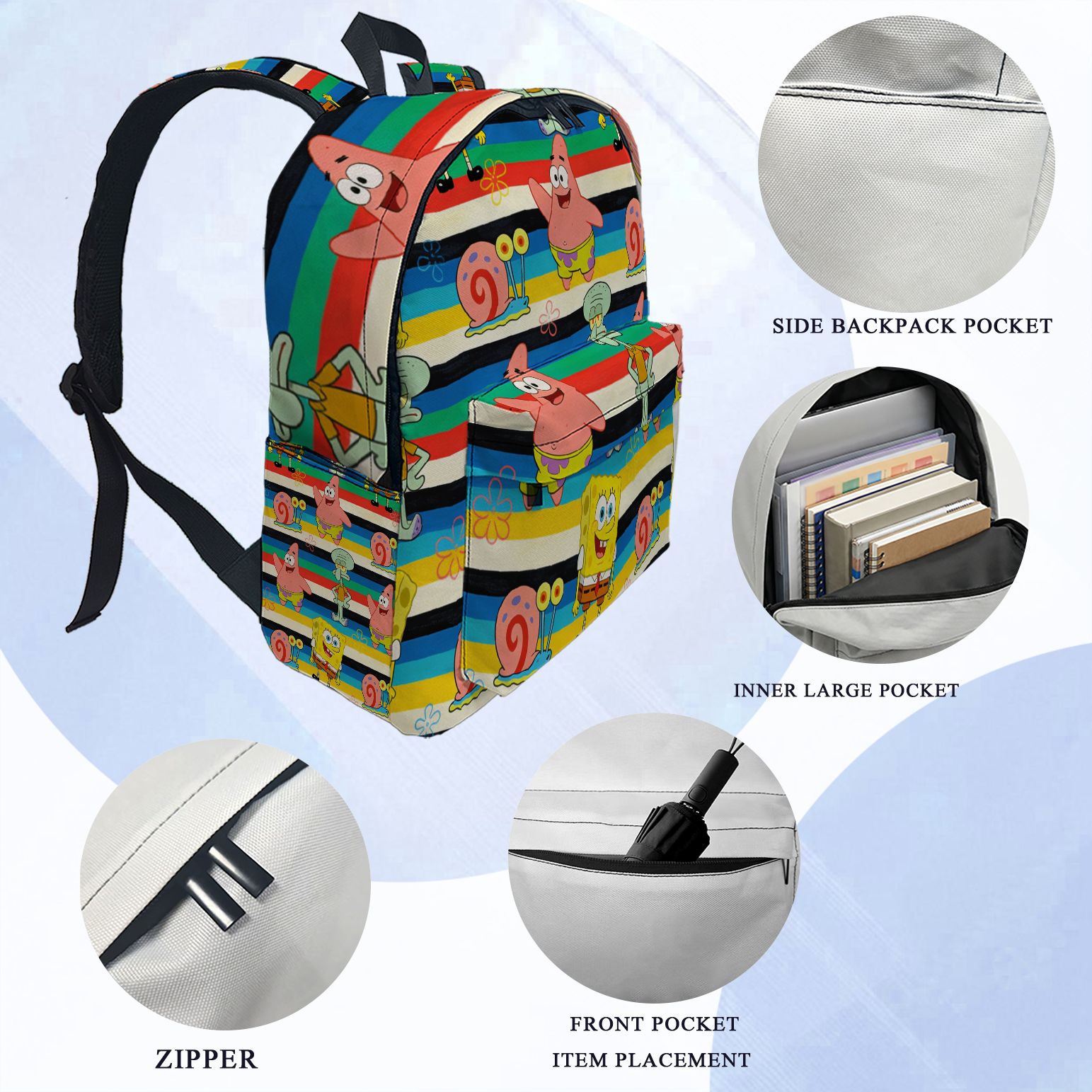SpongeBob SquarePants Striped  - School Backpack Teen avaliação e preço