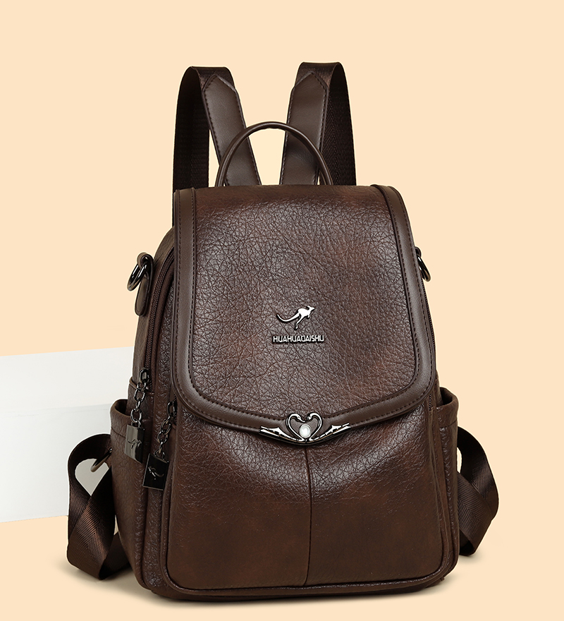 2026 new Ladies Bookbag Rucksa - Leather Backpack Vintage avaliação e preço