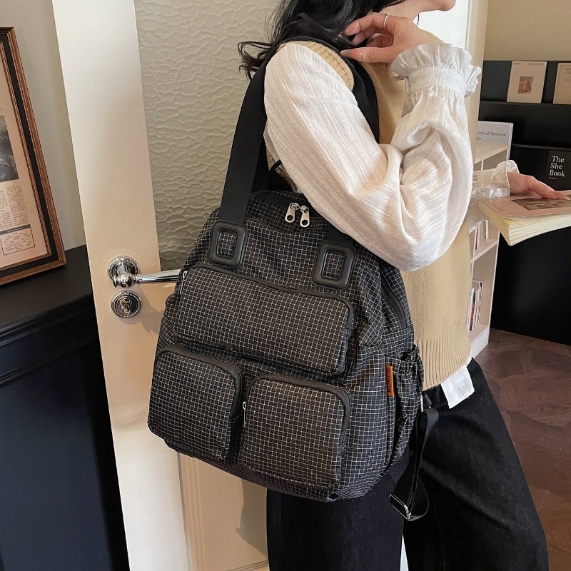Multi-pocket Checkered Youth B - Canvas Backpack Casual avaliação e preço