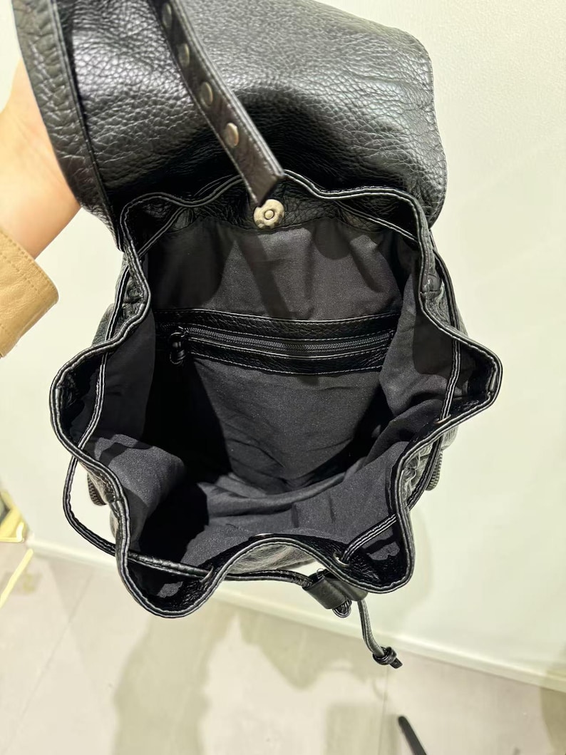Gothic Punk PU Leather Shoulde - Leather Backpack Vintage avaliação e preço
