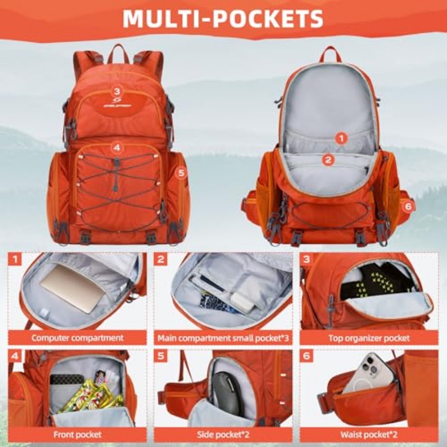 Hiking Backpack, 40L Waterproo - Hiking Backpack Waterproof avaliação e preço