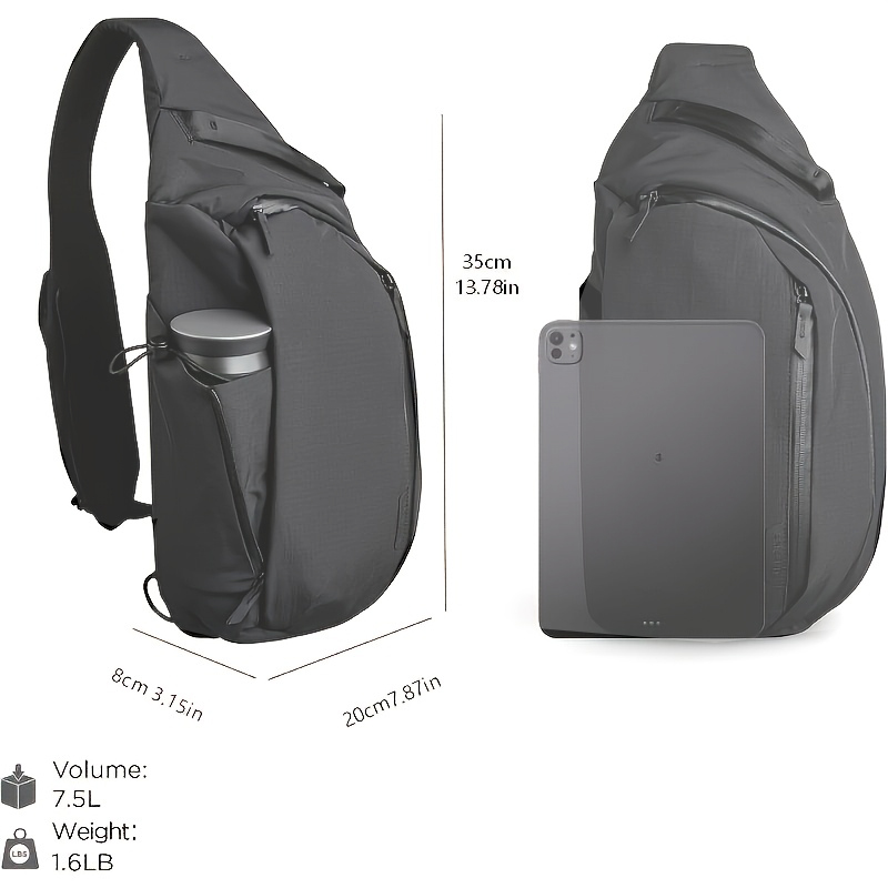 Right Shoulder Chest bag  7.5L - Sling Backpack Shoulder avaliação e preço
