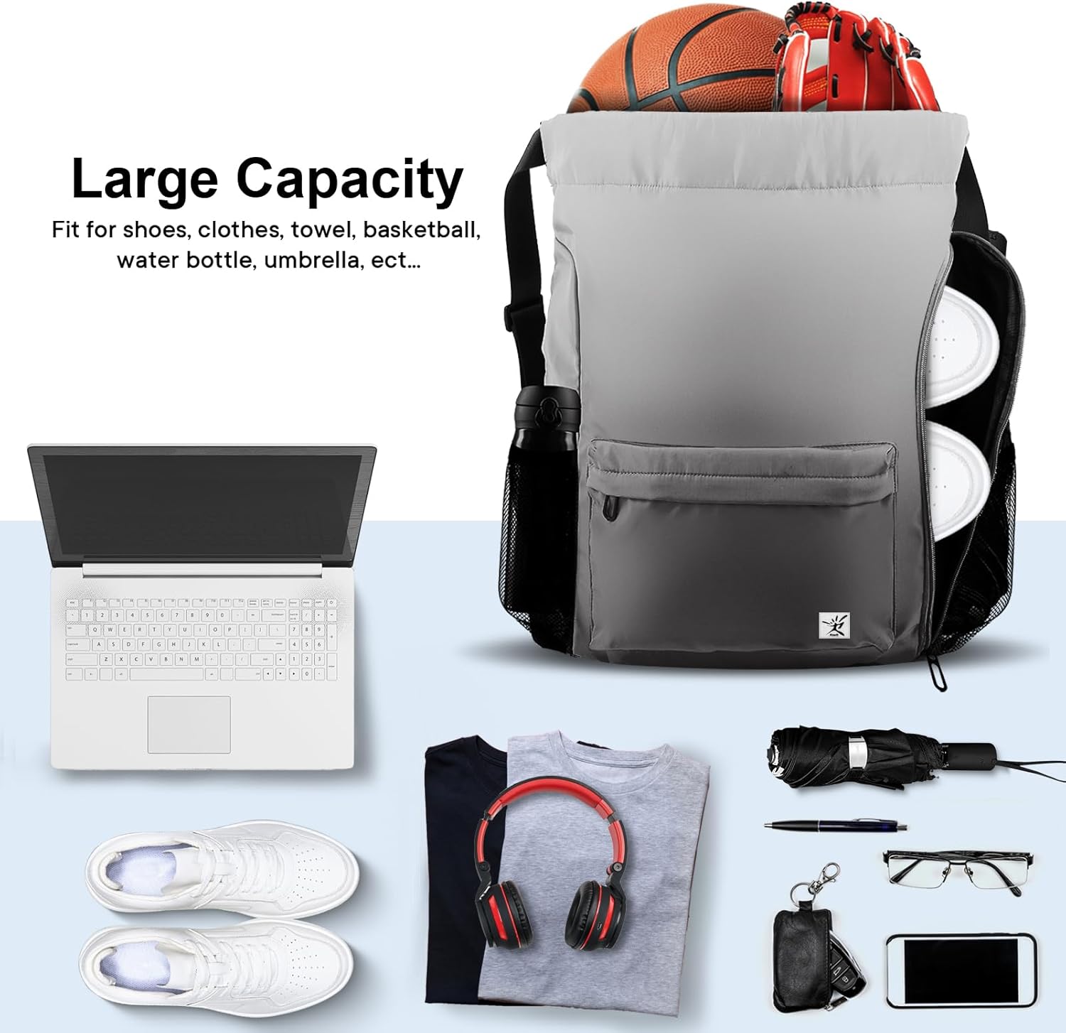 Drawstring Backpack with Mesh  - Drawstring Gym Bag avaliação e preço