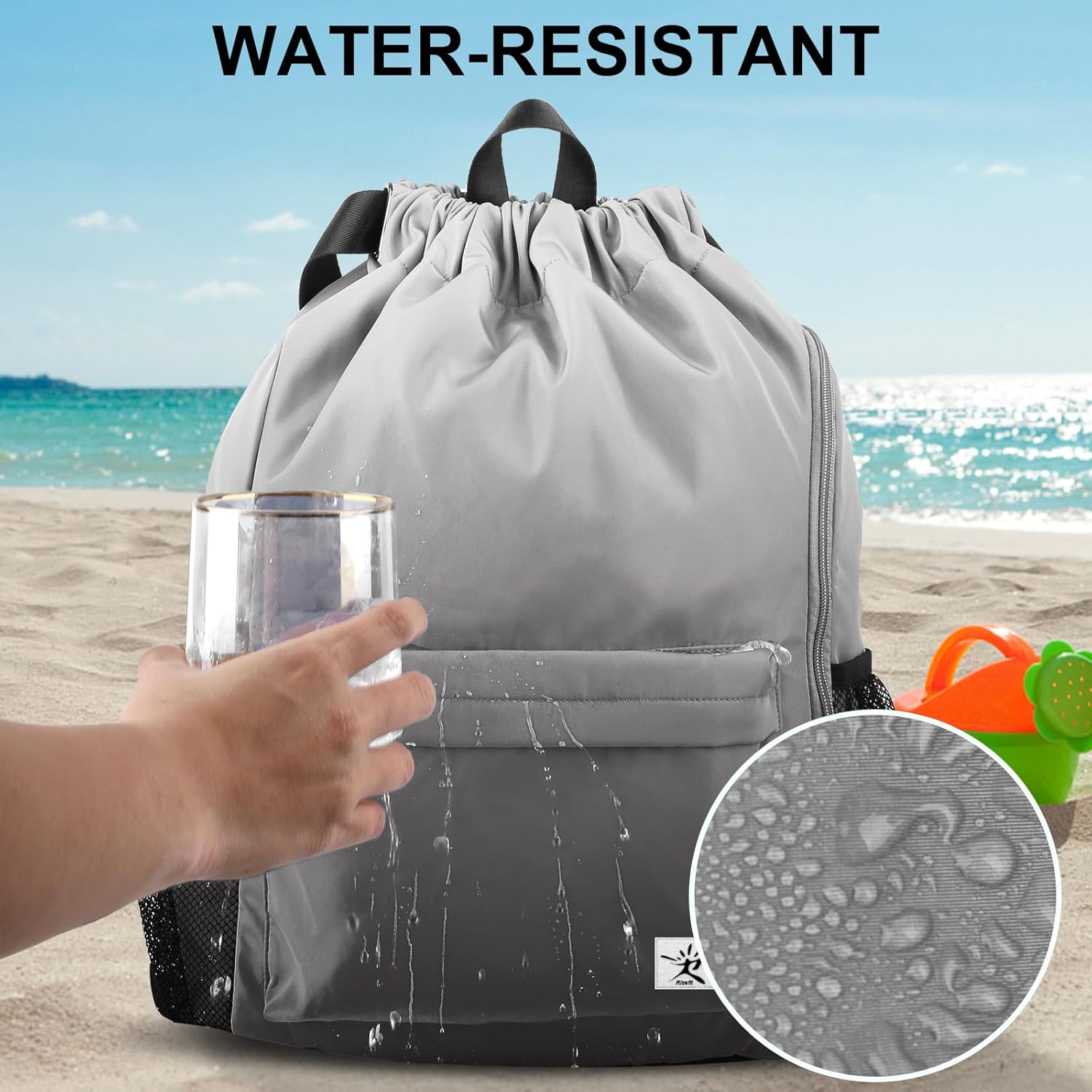 Drawstring Backpack with Mesh  - Drawstring Gym Bag avaliação e preço