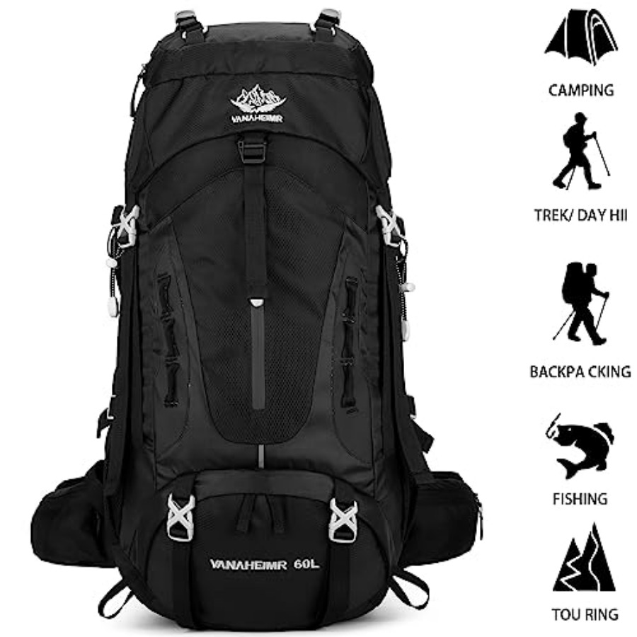 50L Hiking Backpack Men Campin - Rain Cover Backpack avaliação e preço
