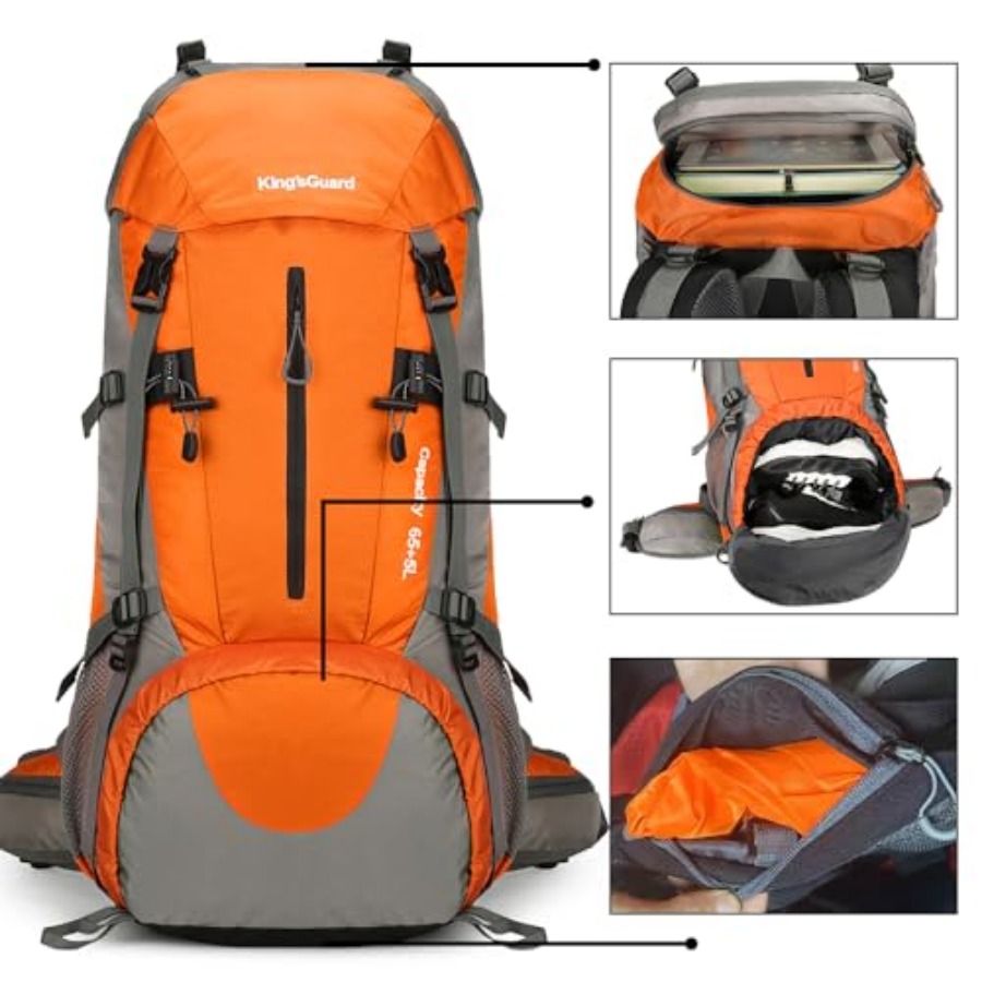 70L Hiking Backpack with Rain  - Hiking Backpack Waterproof avaliação e preço