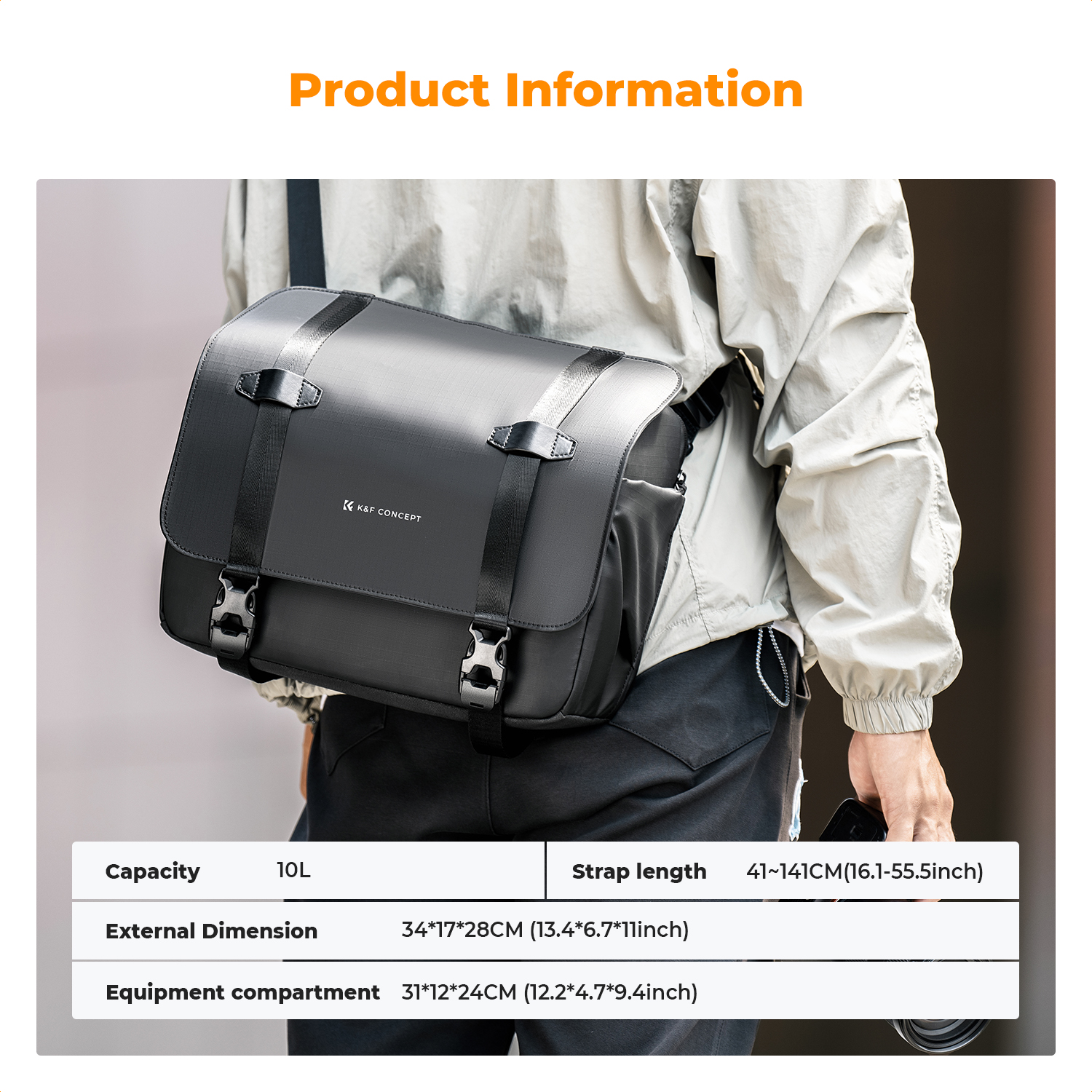 K&F CONCEPT 10L Camera Sling B - Rain Cover Backpack avaliação e preço