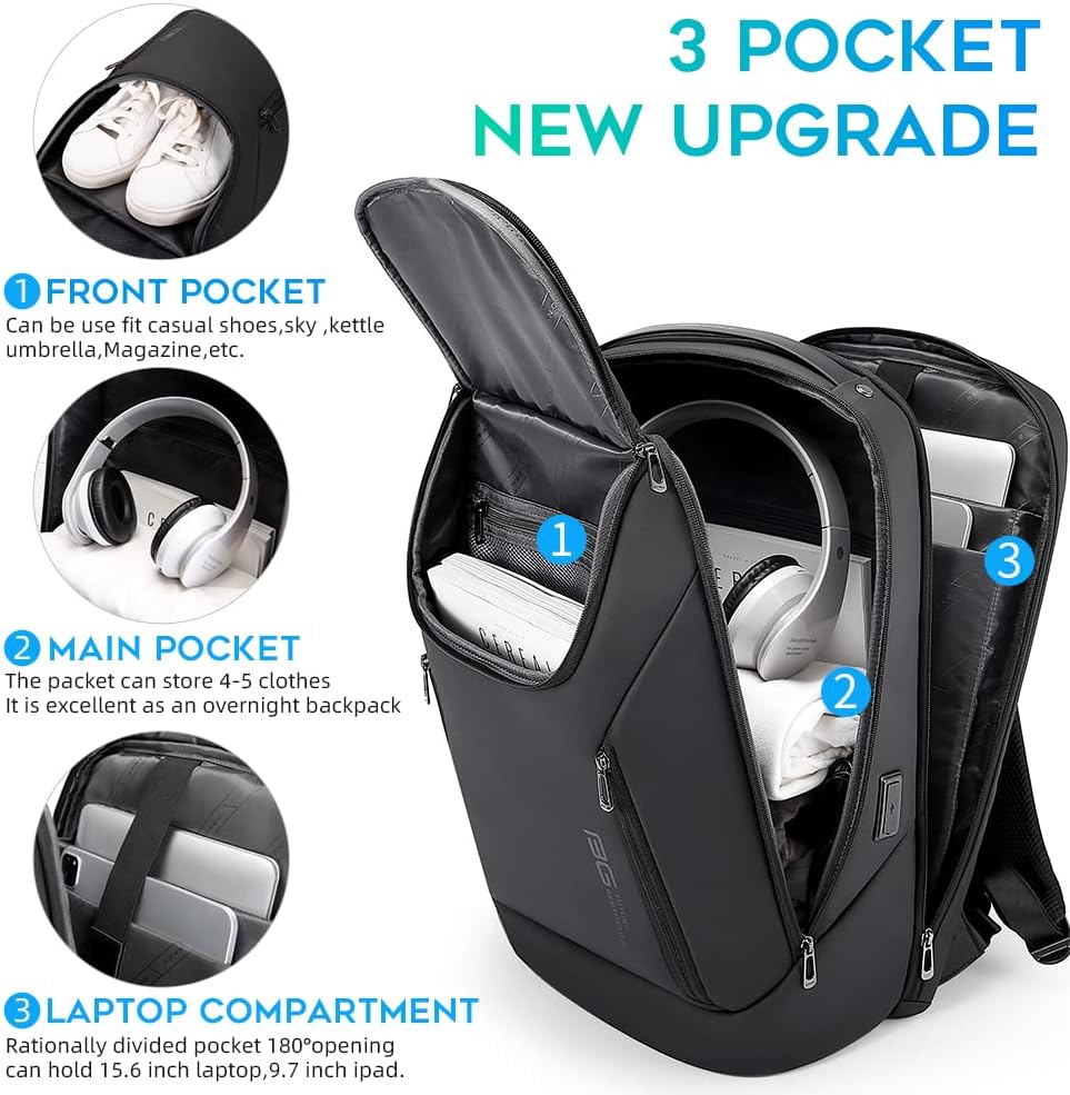 Waterproof Business Backpack w - Laptop Backpack 15.6 avaliação e preço