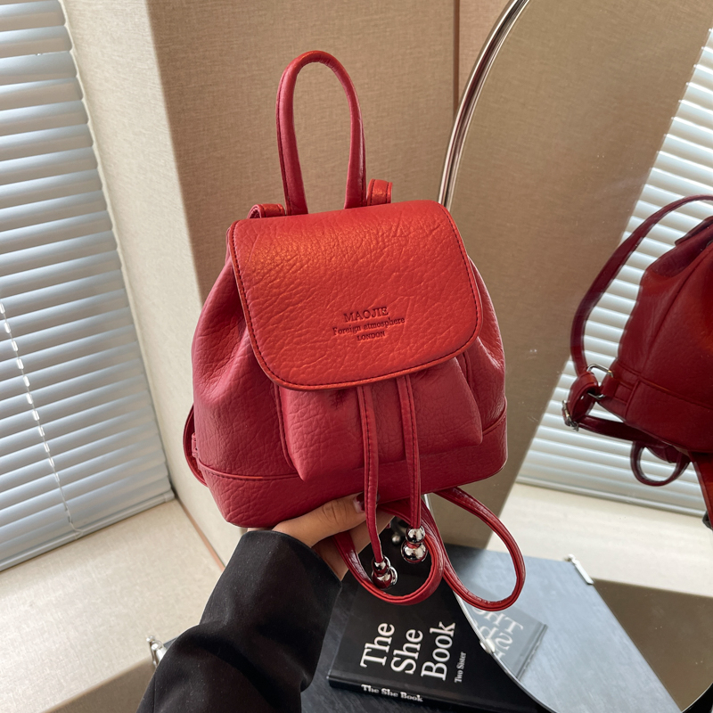 Solid Small String Backpacks P - Leather Backpack Vintage avaliação e preço