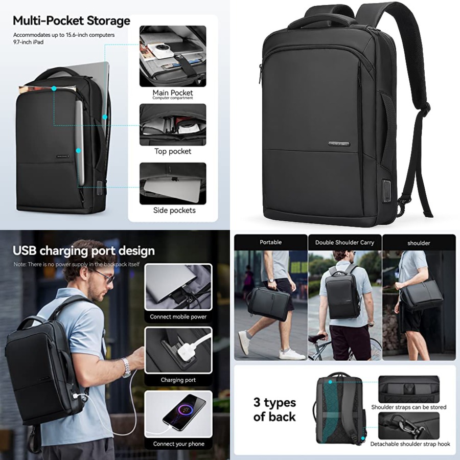 Slim Laptop Backpack for Men,  - Laptop Backpack 15.6 avaliação e preço