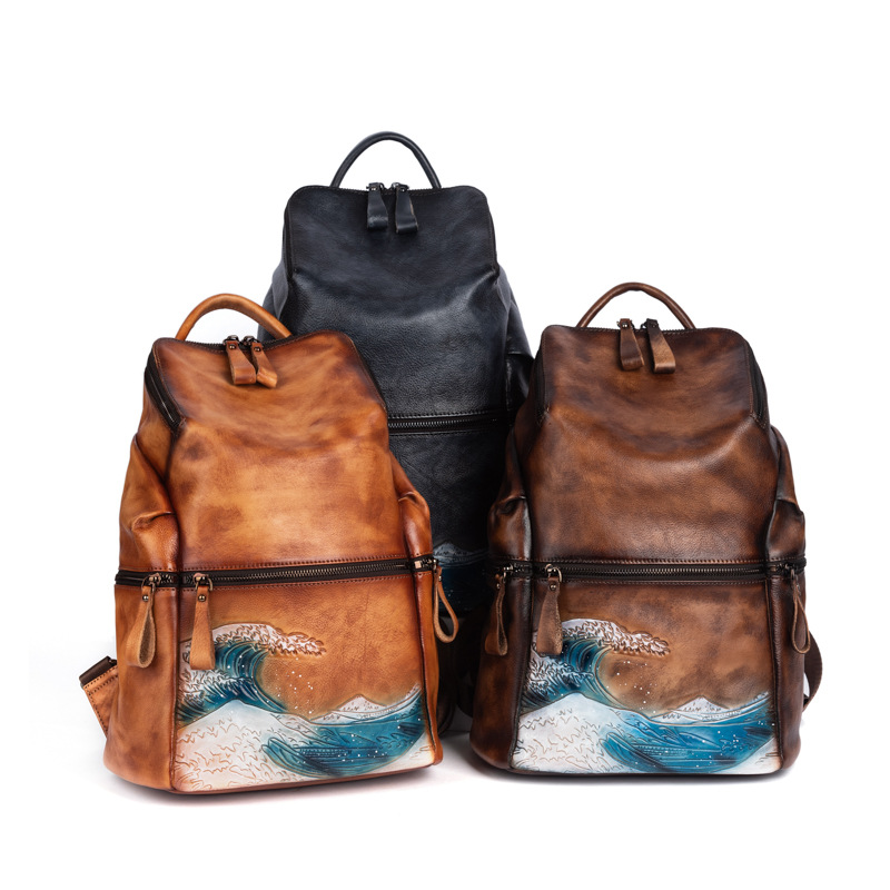 Genuine Real Soft Leather Wome - Leather Backpack Vintage avaliação e preço