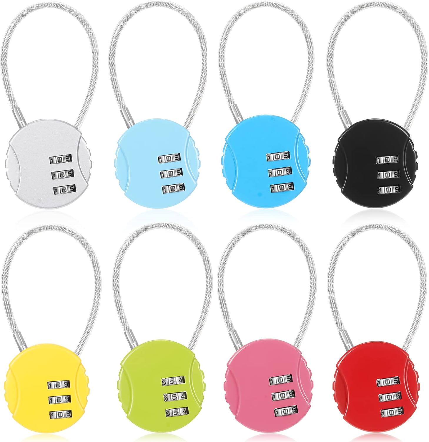 8 Pack Combination Wire Lock 3 - Backpack Lock Combo avaliação e preço