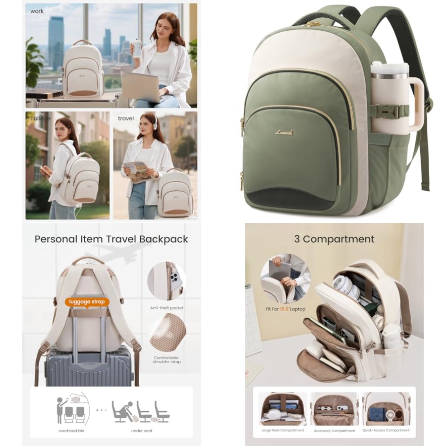 Laptop Backpack for Women, Wor - School Backpack Teen avaliação e preço