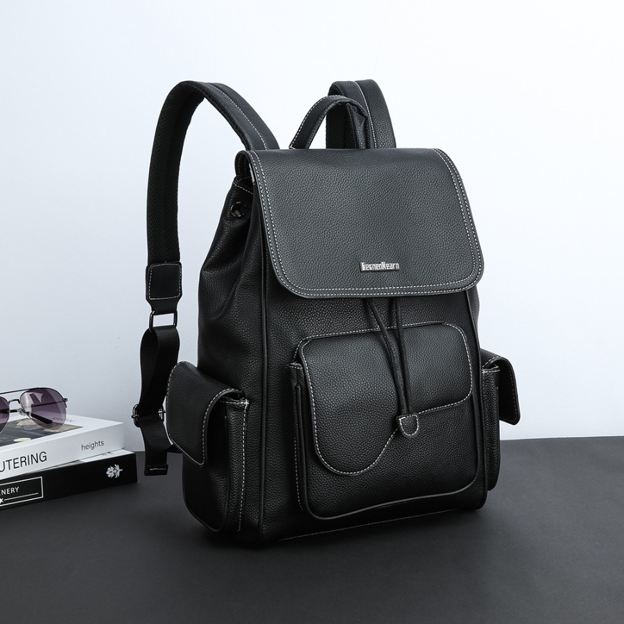 【New Arrival】Women's Black Fau - Leather Backpack Vintage avaliação e preço