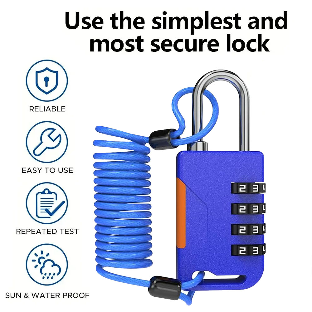 4 Digit Combination Padlock wi - Travel Backpack Anti Theft avaliação e preço