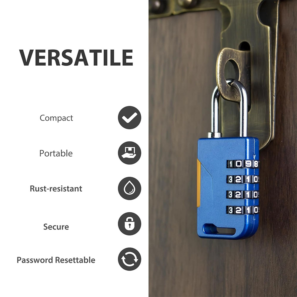 4 Digit Combination Padlock wi - Travel Backpack Anti Theft avaliação e preço