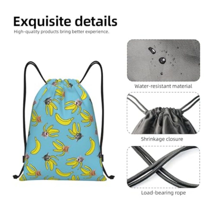 Funny Cat Banana Bananas Draws - Drawstring Gym Bag avaliação e preço